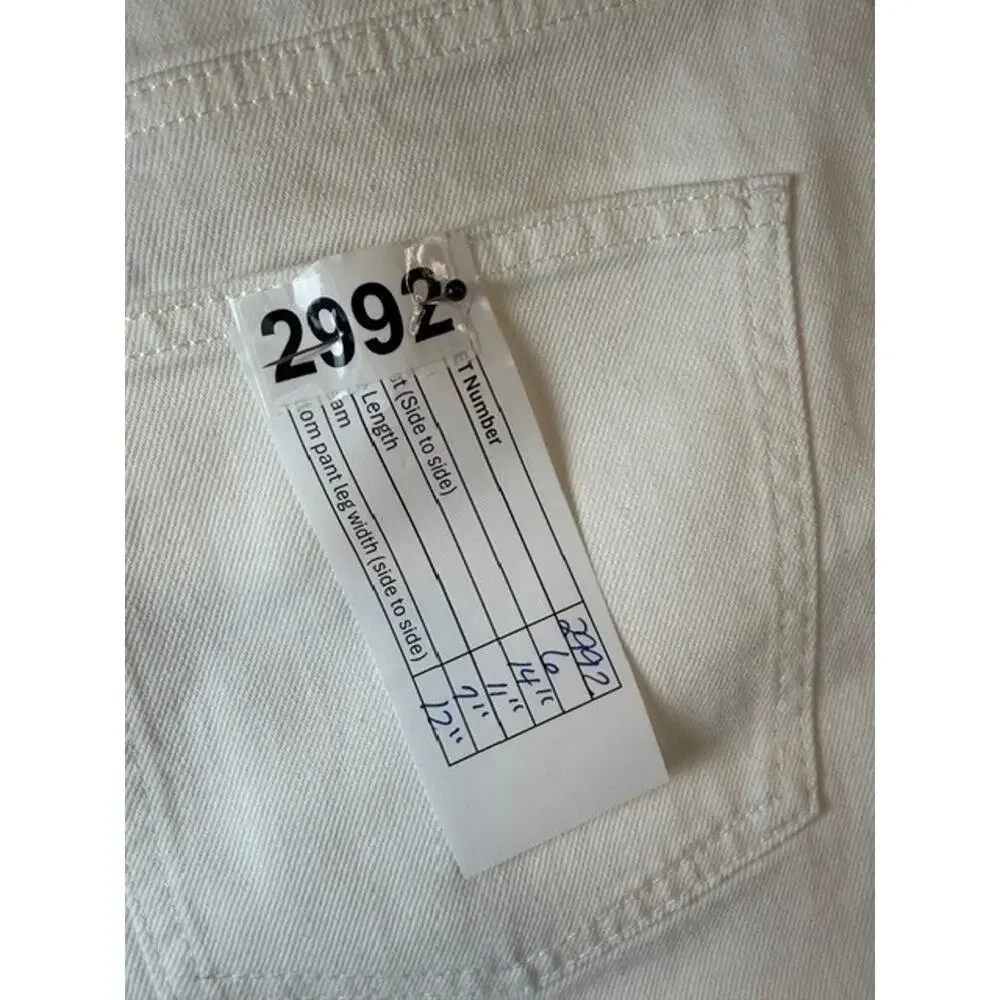 New Eddie Bauer Women Size 6 White Stretch Cotton High Rise Cutoff Denim Shorts - Picture 11 of 11